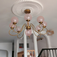 Lustre multi-têtes en fer et verre, style Palais Français, luxe romantique