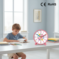 Horloge de bureau analogique pour enfants, en métal, électronique, circulaire, contemporaine, avec affichage des aiguilles, silencieuse, à quartz, calendrier, rétroéclairage