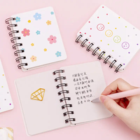 Carnet de poche A7 personnalisé avec logo, mignon, pour enfants, pages vierges, reliure spirale, cadeau promotionnel en gros