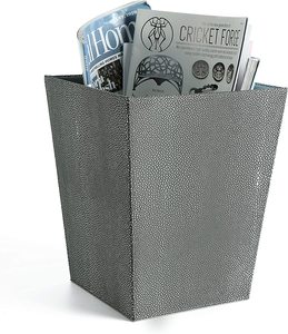 Wooden Leather Wastebasket Trash Can for Office Rustic <strong>Rectangular</strong> Small Garbage <strong>Container</strong> Bin for Bedroom Kitchen Hotel - Product Image 4