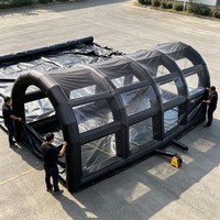 Tente tunnel gonflable promotionnelle en tissu Oxford de 10 à 12 pieds avec fenêtres transparentes pour festivals, événements et activités de marque