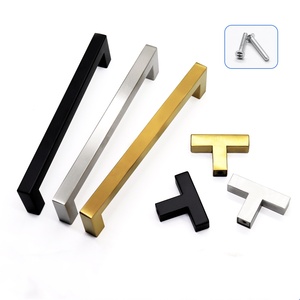 Stainless Steel Square Pull Handles for Kitchen Cabinets Drawers Wardrobes Dresser-Contemporary Design Mall Use - Product Image 2