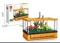 Modèle de puzzle à assembler Micro World Aquarium, tortue, jouets à assembler soi-même, aquarium, tortue, poisson-clown, lézard, homard, boîte de présentation, jouet
