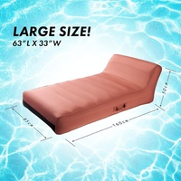 Chaise longue flottante pour piscine, grand fauteuil flottant et dossier, couverture en tissu durable pour transat de bain de soleil, gonflable en TPU/PVC