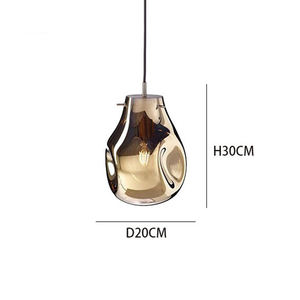 Lampe suspendue en verre irrégulière moderne Goutte <span class=keywords><strong>d</strong></span>'<span class=keywords><strong>eau</strong></span> Lampe suspendue pour <span class=keywords><strong>salle</strong></span> à manger Bar Café - Product Image 4