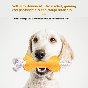 Giocattolo per Cani Ecologico Indistruttibile Stile Cartone Animato con Aroma di Pollo, in Feltro e Corda di Cotone per Addestramento Interattivo - Product Image 5