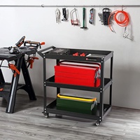 Chariot de rangement multifonctionnel pour tatouage à 3 étagères en métal, chariot roulant de qualité industrielle, organisateur d'outils pour salon de tatouage