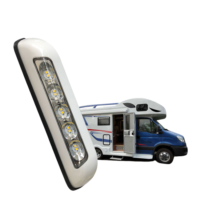 6W Durable PC White Black Rv Car Light 12V or 24V Voltage for Yacht caravan Motorhome