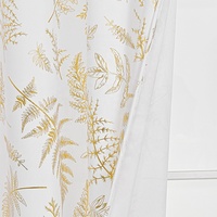 Rideaux occultants thermiques modernes à motifs de feuilles imprimés en feuille d'or pour chambre à coucher et salon, rideaux à œillets