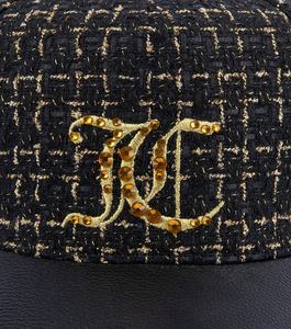 หมวกเบสบอลปีกกว้างทำจากหนังพร้อมการตกแต่งที่มีสไตล์ปักลายระยิบระยับ - Product Image 2