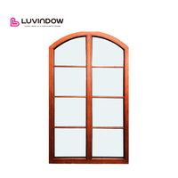 Marco de madera para ventana, diseño personalizado, sombra grande, 9 pies, ventanas con forma de arco francés