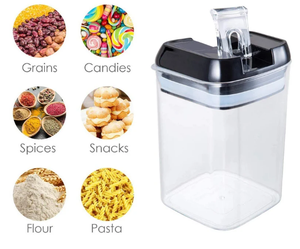 7 Uds. Contenedores de cereales de plástico sin BPA con tapas de bloqueo contenedor hermético de almacenamiento de alimentos para accesorios de cocina organizador de despensa - Product Image 6