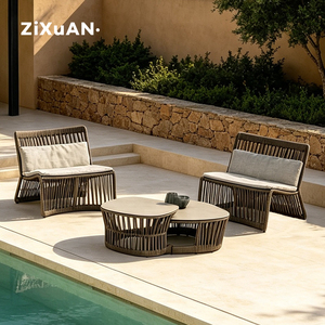 Muebles de Jardín para Hoteles y Restaurantes, Conjuntos de Sofás Modernos, Sillas de Patio, Tumbonas de Lujo Impermeables para Exteriores, Sofá de Ratán - Product Image 1