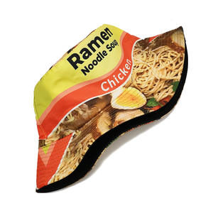 Sombrero de cubo divertido para pies, Ramen Hot Dog Horneado Frijoles Patrón de <span class=keywords><strong>queso</strong></span> Sombrero de cubo Gorra de sol Sombrero de pescador plegable - Product Image 2