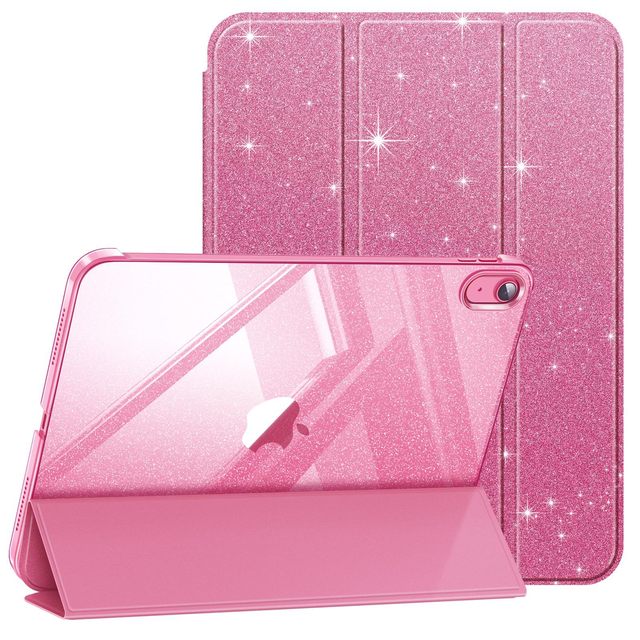 New Glitter Sparkly Kids Slim Trifold Stand Tablet Cover Case with Hard PC Back Shell for iPad A16 11 2025 & iPad 10th Gen 10.9
