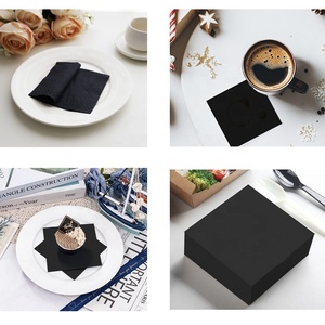 100% Hot bán 2ply 25x25cm dùng một lần cá nhân giáng sinh Cocktail khăn ăn vàng/bạc dập biểu tượng tùy chỉnh cho các bên - Product Image 5