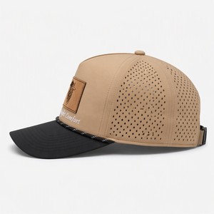 Wholesale Custom Logo Flat Embroidered 5 Panel Sports Caps Canvas Unisex Adjustable Outdoor <b>Waterproof</b> Performance <b>Hat</b> - Product Image 4