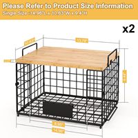 Lot de 2 bacs de rangement empilables XXL carrés en fil métallique pour pommes de terre, oignons, fruits, légumes et ail – Organiseurs pour garde-manger et comptoir de cuisine