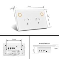 Interrupteur et prises électriques intelligents avec rétroéclairage RVB, design moderne et luxueux, compatibles avec les normes australiennes, Alexa, Google, WIFI, GPOs, prises murales 240V