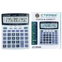 Calculatrice financière de bureau solaire à 16 chiffres, fournitures de bureau et scolaires écoénergétiques avec grand écran en plastique