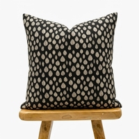 Housse de coussin style ferme à motifs imprimés, motif feuilles noir et blanc, housse de coussin décorative, matériaux et tailles personnalisables