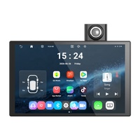 Tablette Android 12 de 10,1 pouces avec CarPlay, Android Auto, Mirror Link et caméra de recul - Grand écran de navigation, carte du monde entier, 64 Go de mémoire flash