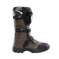 Bottes de moto vintage personnalisées en cuir marron et noir, imperméables et respirantes, pour hommes