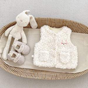 Gilet pour enfants avec motif <span class=keywords><strong>de</strong></span> dessin animé, manteau en polaire épais pour l'hiver, fermeture à boutons en corne, ceinture décorative, collection 2025 - Product Image 6