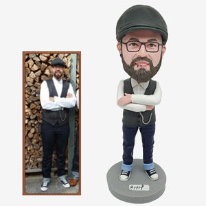 100% saf el yapımı tamamen özel kişiselleştirilmiş beyefendi Bobbleheads özel erkek 3D heykelleri - Product Image 2
