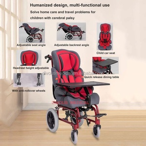 Fauteuil roulant manuel inclinable avec dossier haut et appui-tête réglable pour enfants atteints de paralysie cérébrale - Product Image 5