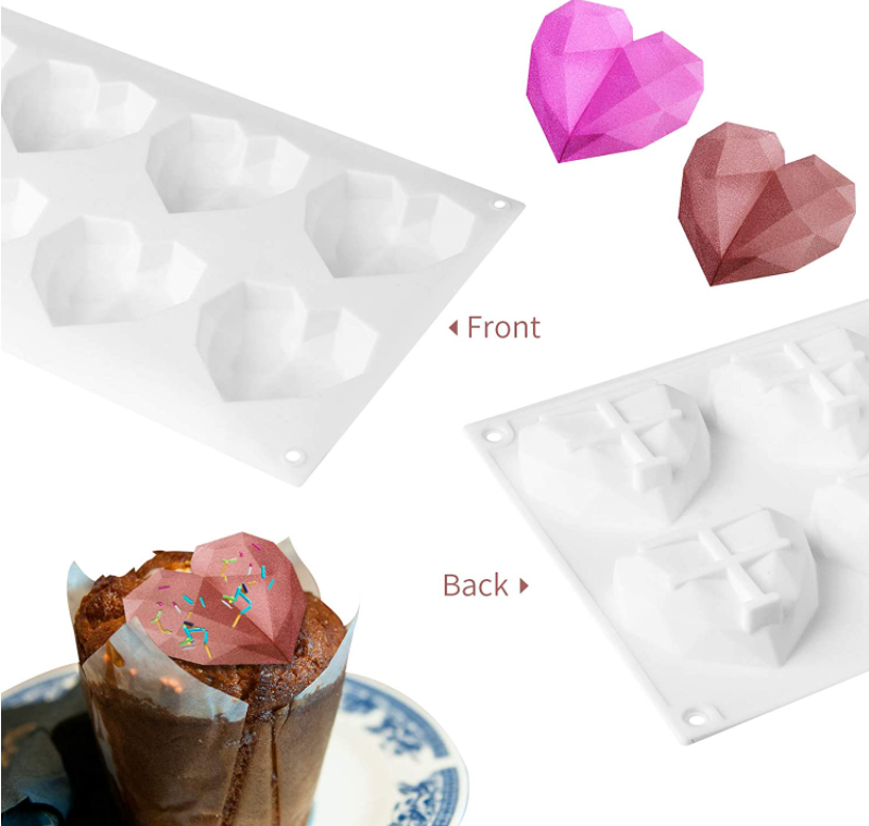 Grid Diamond Heart Silicone Cake Chocolate Mold Silicone Baking