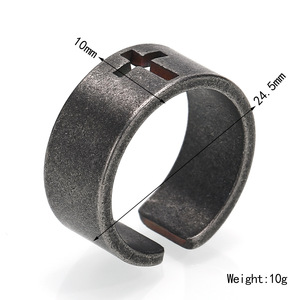 Vintage Style <b>Old</b> Smith Finish Men's Rings | Antique Stainless Steel Cross, Band, and Signet Rings in Sizes 8-13 List <b>Key</b> Words - Product Image 4