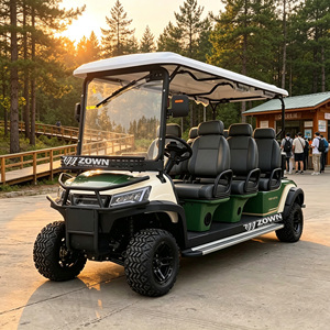 Voiturette de golf électrique rétro ZOWN 6 places, accessoires complets, homologuée CE, idéale pour les hôtels, les zones touristiques et les visites panoramiques. - Product Image 1