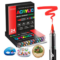 Marqueur acrylique à pointe souple liquide directe 120 couleurs, stylo de peinture pour enfants et étudiants, séchage rapide sur papier non transparent, modèle