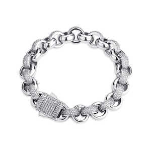 Bracelet à maillons en argent sterling 925 de qualité supérieure avec pierres Moissanite VVS, chaîne Hip Hop, bijou élégant pour le quotidien et les soirées - Product Image 6