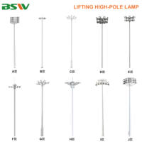 Poteau d'éclairage intelligent pour ville connectée avec système de levage, caméra CCTV et lampe LED de stade 1000W, fabriqué en Chine par BSW