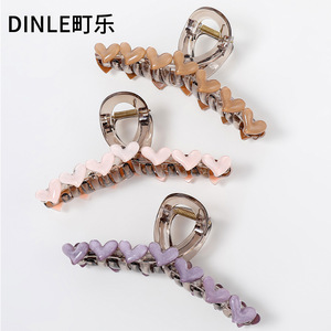 Pince à cheveux en forme de cœur Dinle 14 cm pour femme, accessoire de coiffure pour la Saint-Valentin - Product Image 2