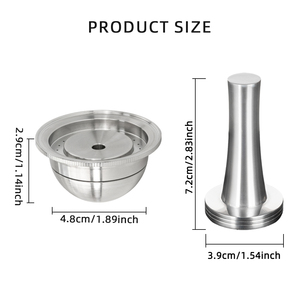 1Pod 1Tamper Set 80ml/2.4oz Capsule de café en métal en acier inoxydable compatible avec Vertuoline GCA1 <span class=keywords><strong>Delonghi</strong></span> ENV135S Maker - Product Image 2