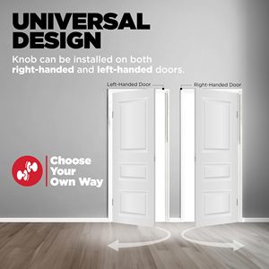 Kunci Pintu Masuk dengan Gagang Berkunci Aman, untuk Pintu Depan, Kamar Tidur, Satin Nikel, Anti Maling, Kunci Pintar, Hotel, Apartemen - Product Image 5