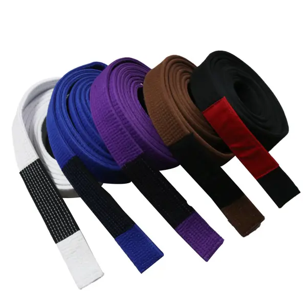 Vente en gros Jiu Jitsu brésilien Gi Ceinture Taekwondo Judo Ceintures Arts martiaux Toutes les couleurs Ceinture