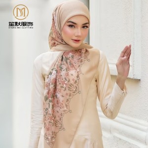 SHENGMO 45 cotone Bawal cotone lacci 110 da taglio * 110 stampato Hijab musulmano sciarpa scialle all'ingrosso della fabbrica di Design personalizzato - Product Image 2