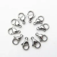 30-50 pièces de fermoirs mousquetons en acier inoxydable 304 plaqué or pour bracelets, colliers, chaînes, fabrication de bijoux DIY, 9-15 mm