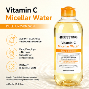 Limpiador Facial con Bomba Dosificadora para Mejorar las Imperfecciones de la Piel, Desmaquillante Facial, Labial y de Pestañas, Agua Micelar con Vitamina C - Product Image 4