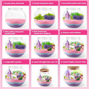 Kit <span class=keywords><strong>de</strong></span> Bricolage Créatif Éducatif <span class=keywords><strong>de</strong></span> Haute Précision : Terrarium <span class=keywords><strong>Licorne</strong></span> Lumineux à LED pour Enfants - Product Image 4