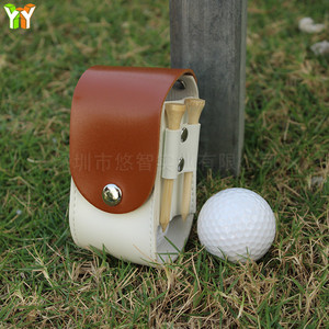Sac de golf en patchwork de cuir coloré, sac de golf de taille pour le practice, sac d'accessoires, sac de rangement pour pegs de golf. - Product Image 4