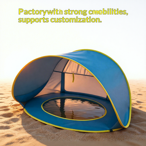 Tente de <span class=keywords><strong>camping</strong></span> pliable portable anti-UV en polyester jaune, abri solaire pour enfants, <span class=keywords><strong>piscine</strong></span> pour bébés, simple couche - Product Image 6