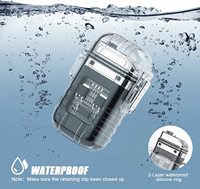 Briquet plasma rechargeable à double arc étanche au vent avec lampe de poche pour l'extérieur, le camping et la cigarette.