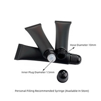 Tube souple de 15 ml pour baume à lèvres, tubes souples noirs pour gloss à lèvres, contenants souples pour gloss à lèvres