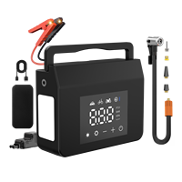 Compresseur d'air numérique pour pneus avec écran LED et lumière SOS, portable, tout-en-un, démarreur de batterie de voiture 12V 1200A, booster de batterie, batterie externe Pro