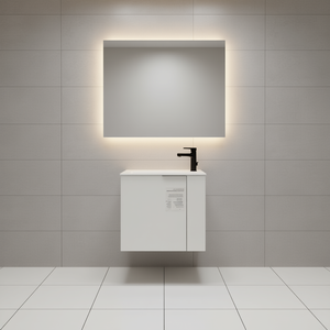 Mueble de Baño con Lavabo de 22 Pulgadas, Diseño Flotante, Puerta con Cierre Suave, Estilo Minimalista, Mueble de Pared de MDF, Lavabo de Cerámica - Product Image 2
